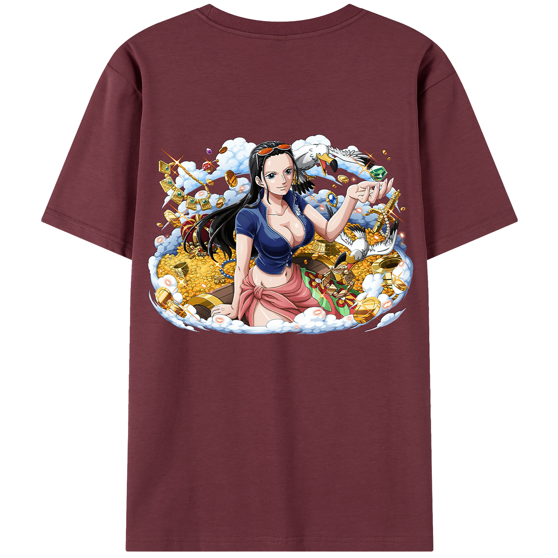 ワンピース ニコ・ロビン ONE PIECE Nico Robin 綿100％半袖Tシャツ（背面プリント）